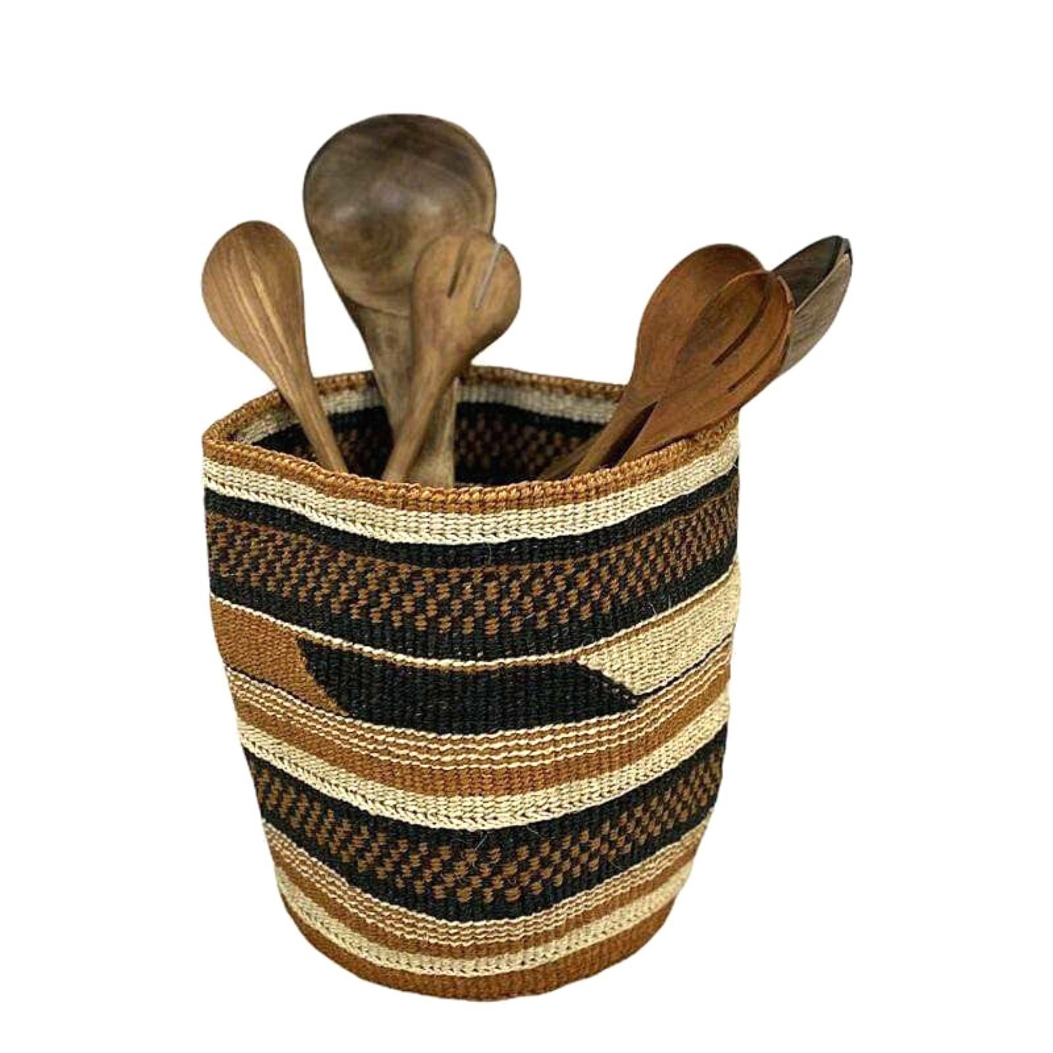 MOUNTAIN 8"-Hand Woven Basket, Storage Baskets,  Plant Basket, African Decorative Basket, Woven Toy Storage Basket - Tobmarc Home Decor & Gifts 