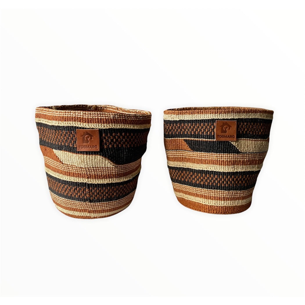 MOUNTAIN 8"-Hand Woven Basket, Storage Baskets,  Plant Basket, African Decorative Basket, Woven Toy Storage Basket - Tobmarc Home Decor & Gifts 