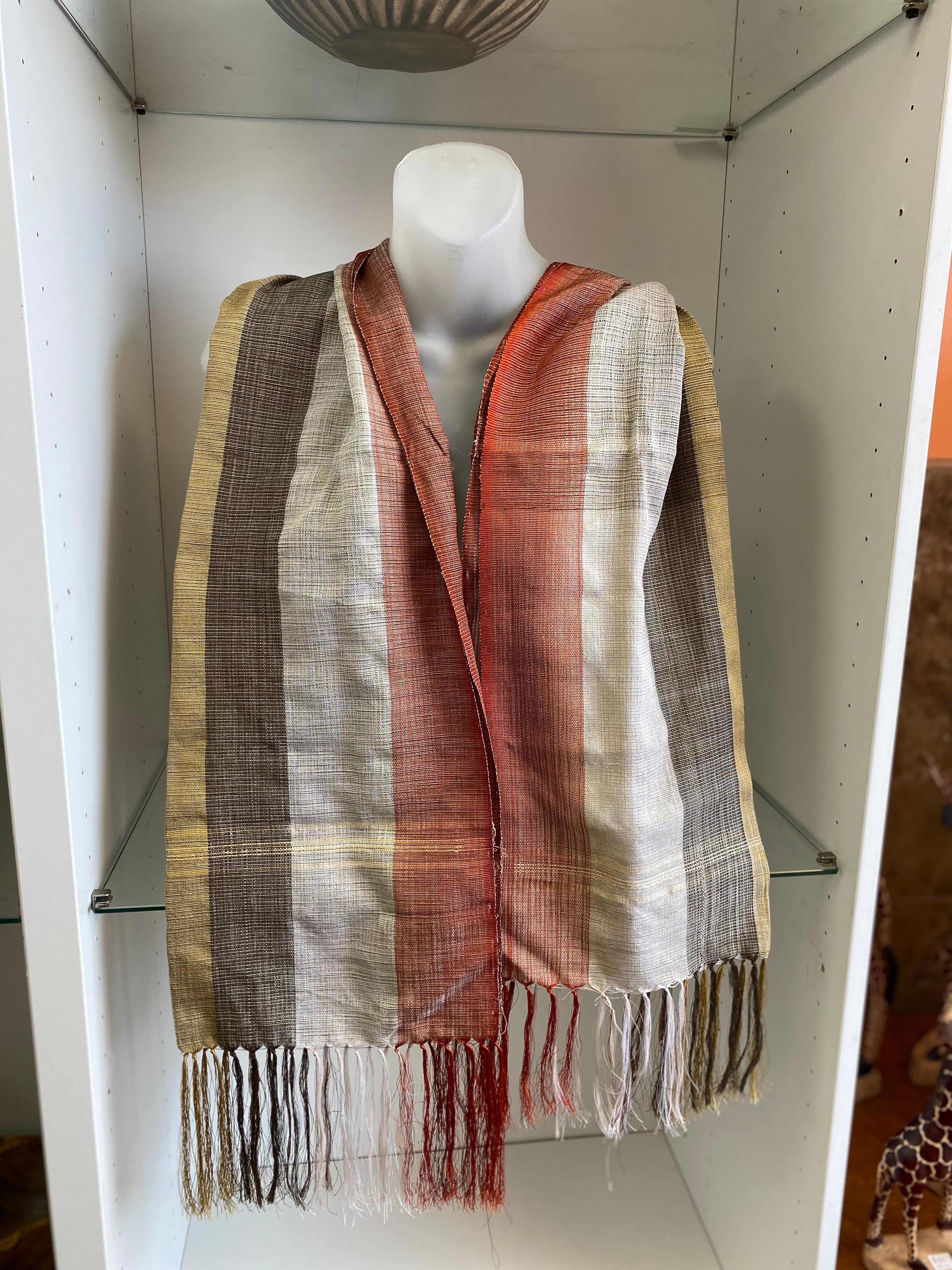 Raw Silk from Madagascar scarf,  table Runners Lamba Landy Madagascar-003 - Tobmarc Home Decor & Gifts 