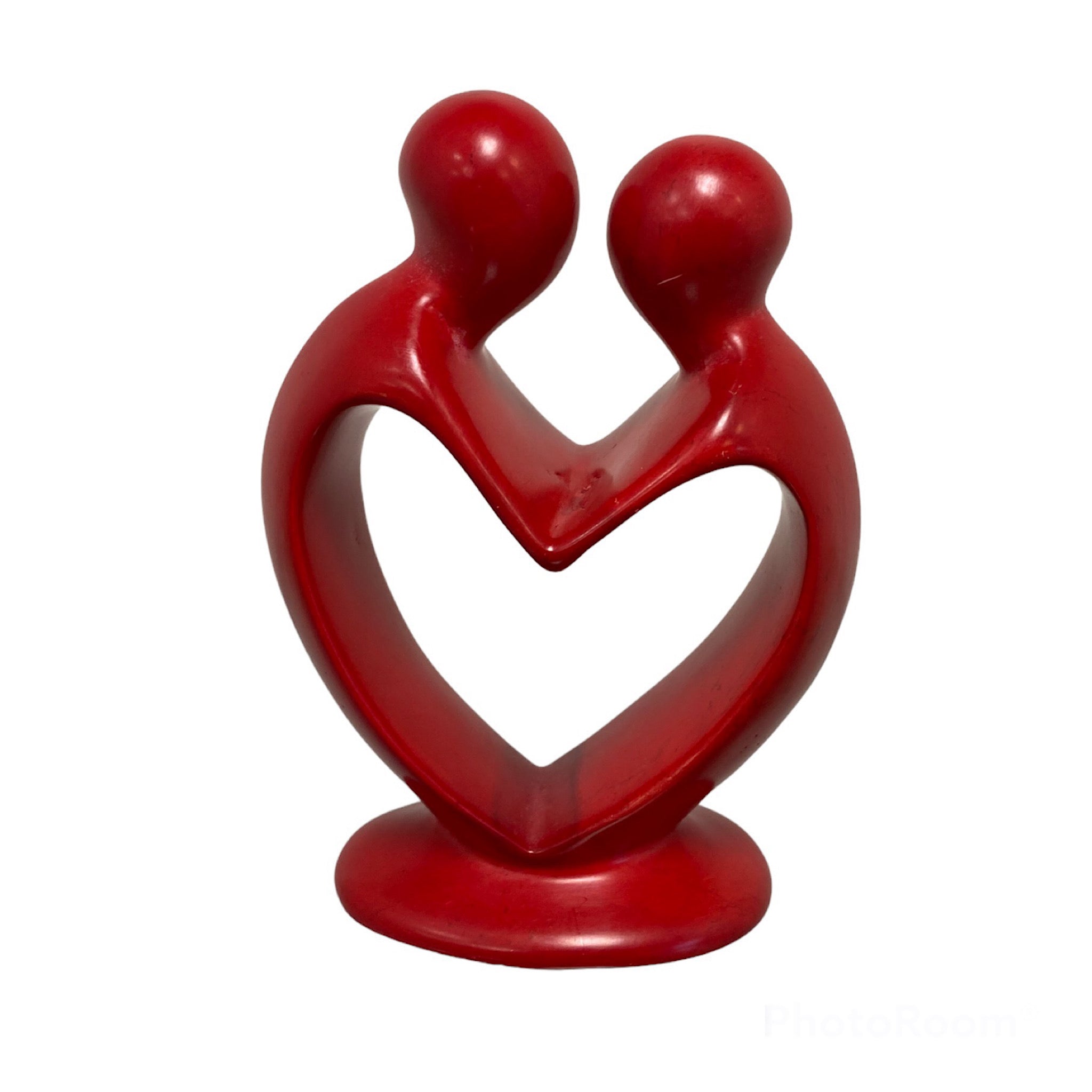 Soapstone Lovers Heart - Soap stone Figurine| Family Carved Sculpture| Kenya Soapstone carving| Family sculpture 4 Inch