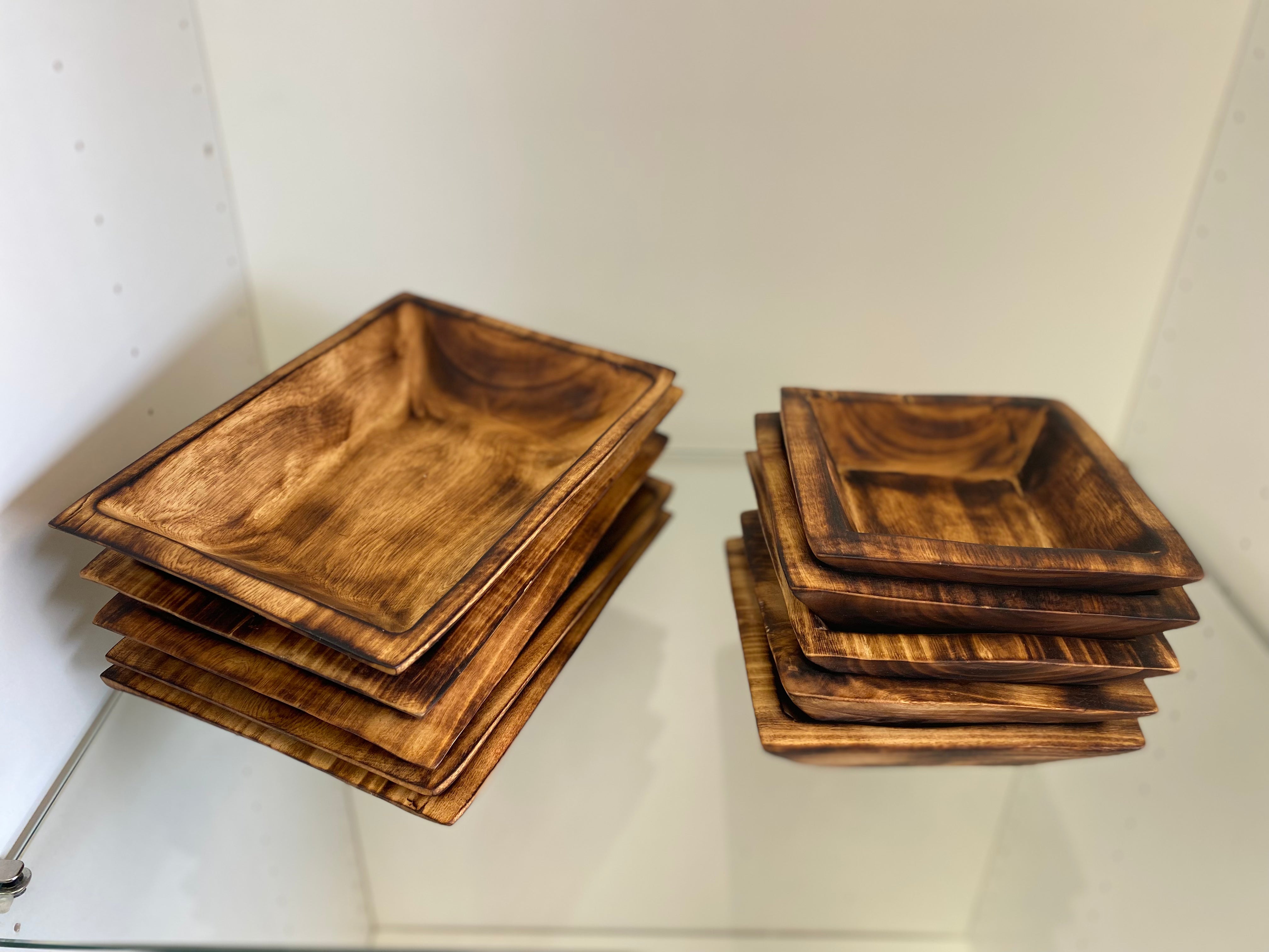 RECTANGLE Dough Bowl for Candles Hand Carved Dough Bowl, - Tobmarc Home Decor & Gifts 