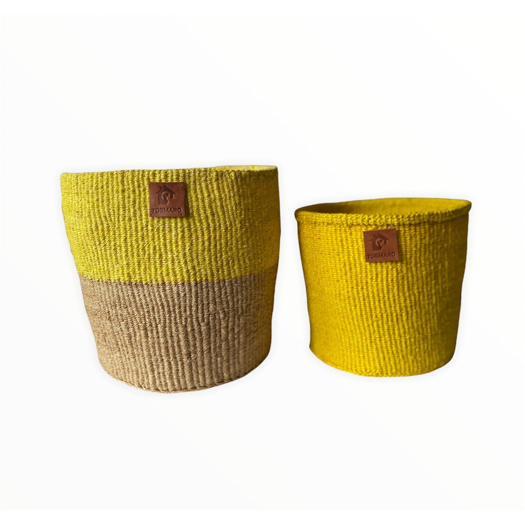 YELBEI2- African Basket Planters| Laundry Basket |Toy Storage Basket | Sisal Basket | Kiondo. Blocked Baskets - Tobmarc Home Decor & Gifts 