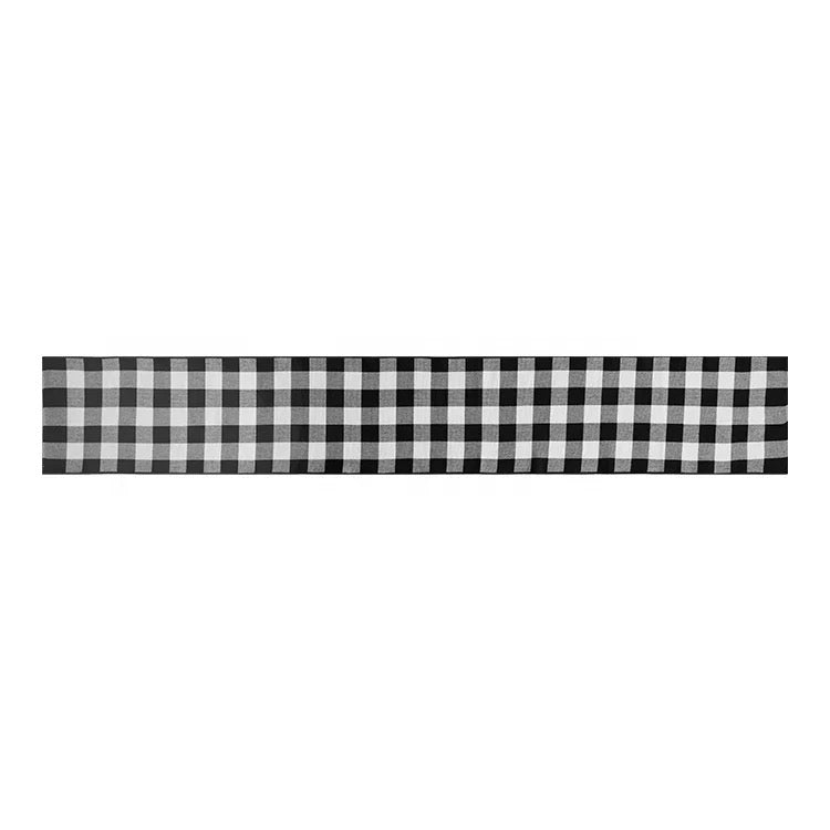 Christmas classical black and white hemstitch striped kitchen table runner party decorative buffalo check table runner - Tobmarc Home Decor & Gifts 