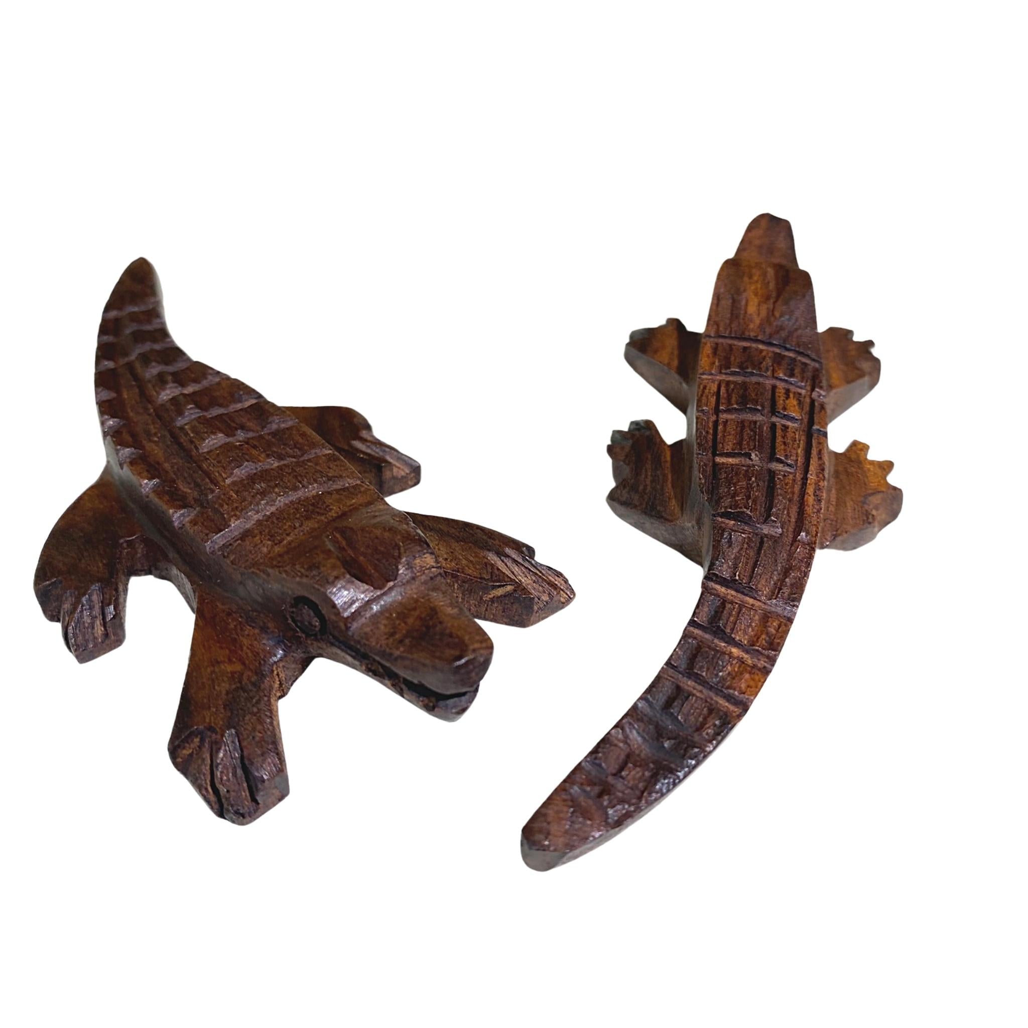 Handcrafted Ironwood Alligator figurine - Tobmarc Home Decor & Gifts