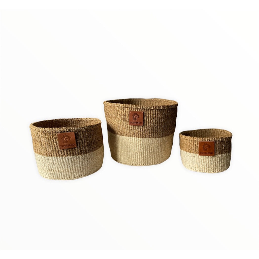 BEICRE3 -AFRICAN BASKETS, LAUNDRY Baskets, Plant Basket With Handle Decorative Woven Basket, Fabric Storage Bin Hand Woven Basket - Tobmarc Home Decor & Gifts 