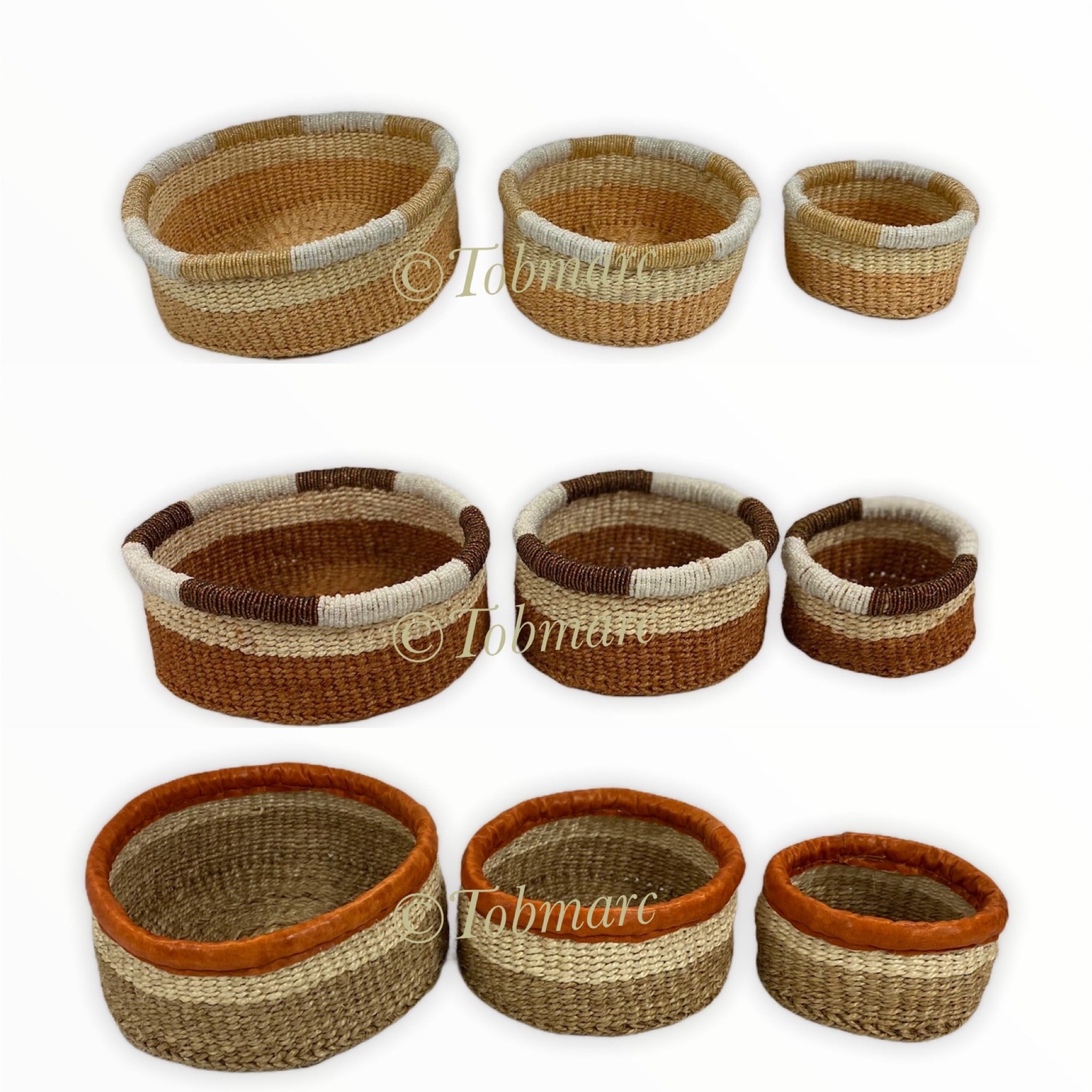 Nesting small basket|Jewelry holding baskets|Organizing Basket| Small Storage Baskets|Gift Baskets|Toys Baskets - Tobmarc Home Decor & Gifts 