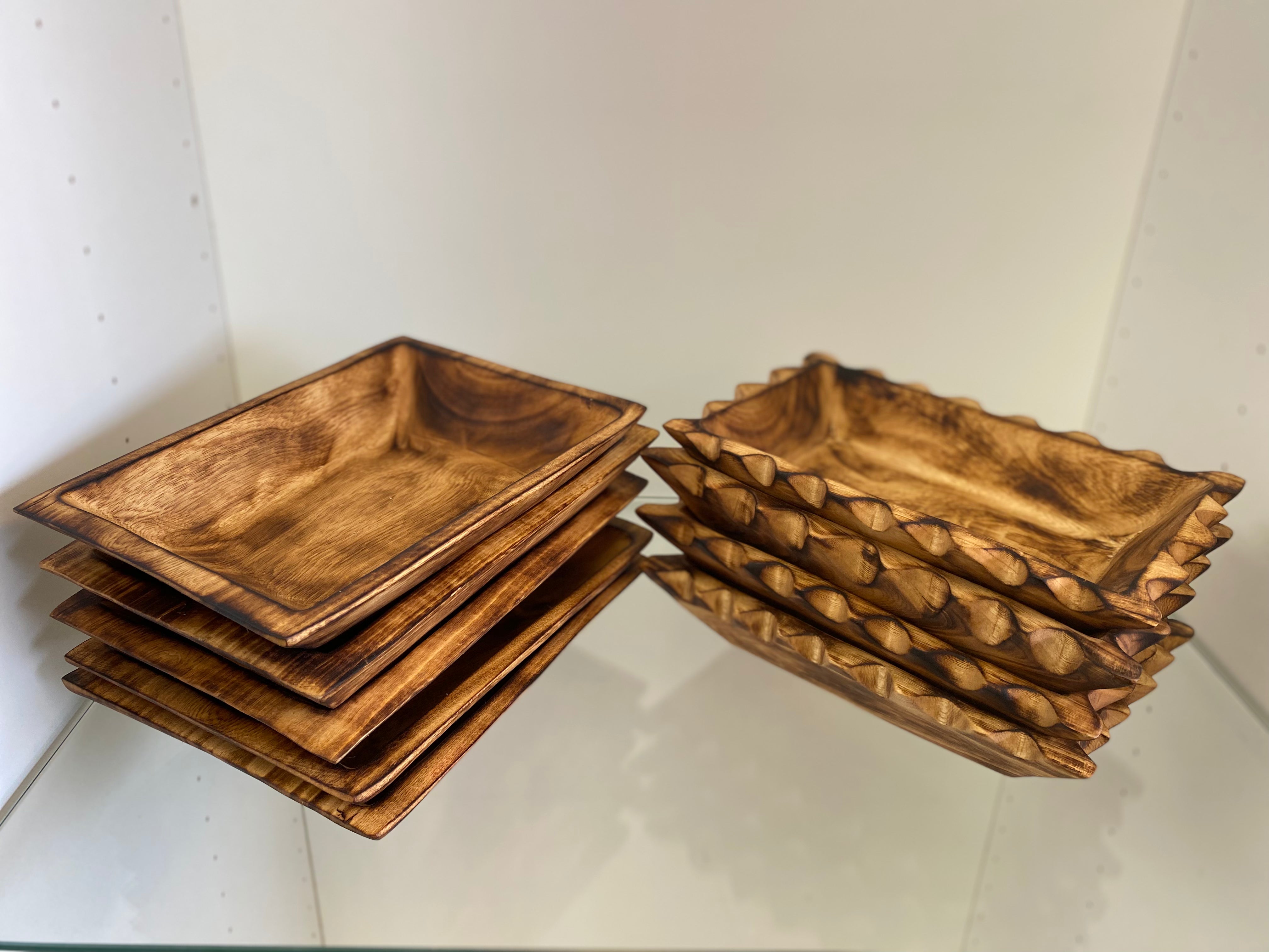 RECTANGLE Dough Bowl for Candles Hand Carved Dough Bowl, - Tobmarc Home Decor & Gifts 
