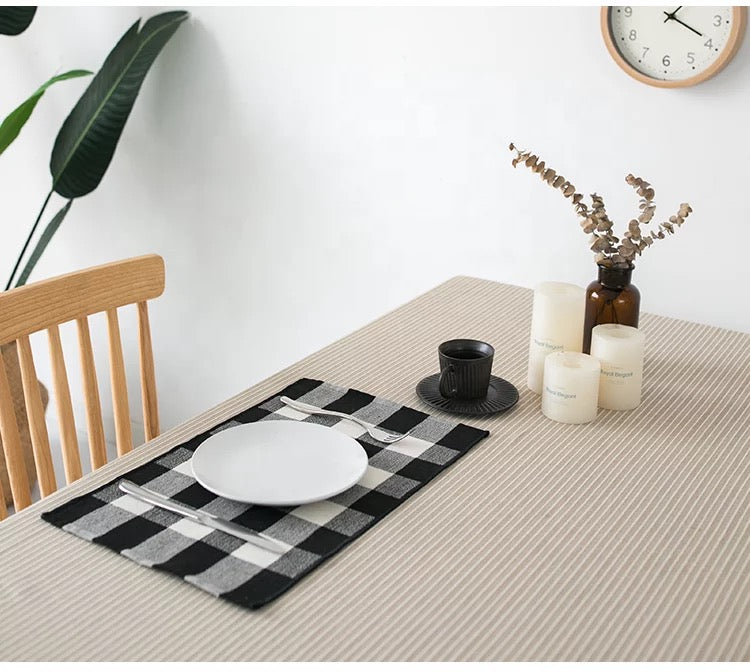 4 Pcs Black White Plaid Buffalo Placemats for Home Holiday Christmas Table Decorations - Tobmarc Home Decor & Gifts 