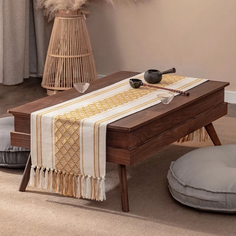 Unique new products modern home party table decorations boho cotton jacquard placemat and table runner set - Tobmarc Home Decor & Gifts 