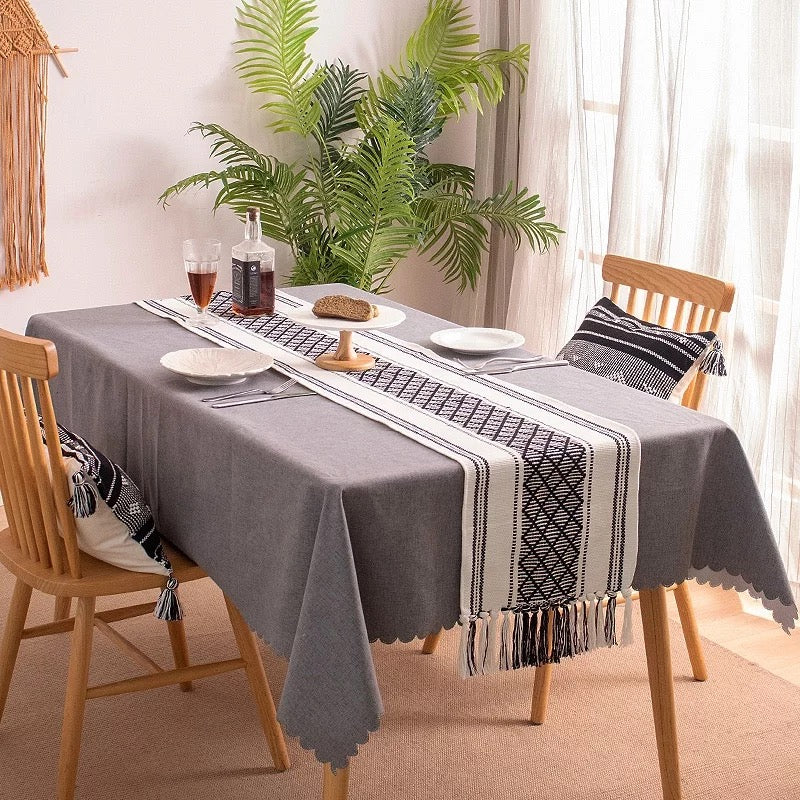 Unique new products modern home party table decorations boho cotton jacquard placemat and table runner set - Tobmarc Home Decor & Gifts 
