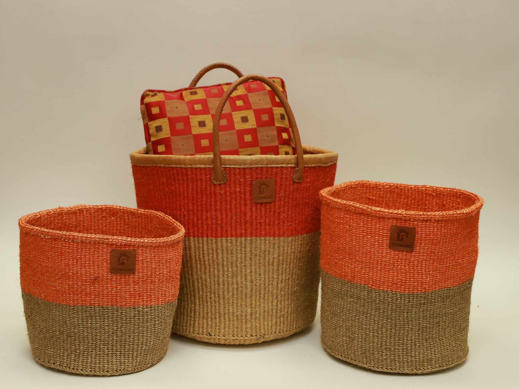 Two-Tone Storage Baskets, Plant Baskets, African Basket Planters, Laundry Basket, Toy Storage Baskets - Tobmarc Home Decor & Gifts 