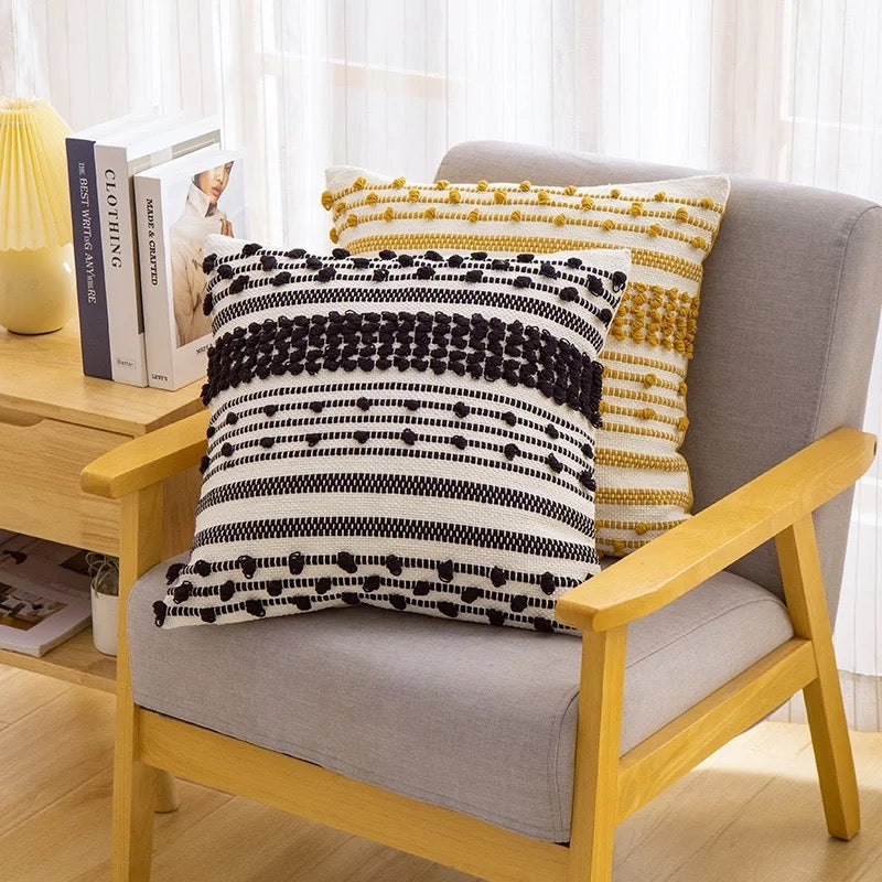 Woven Pillow Cover Hand Threading Pillow Cushion Cover New for Home Decoration Design Boho Style Cotton Square Knitted Accept - Tobmarc Home Decor & Gifts 
