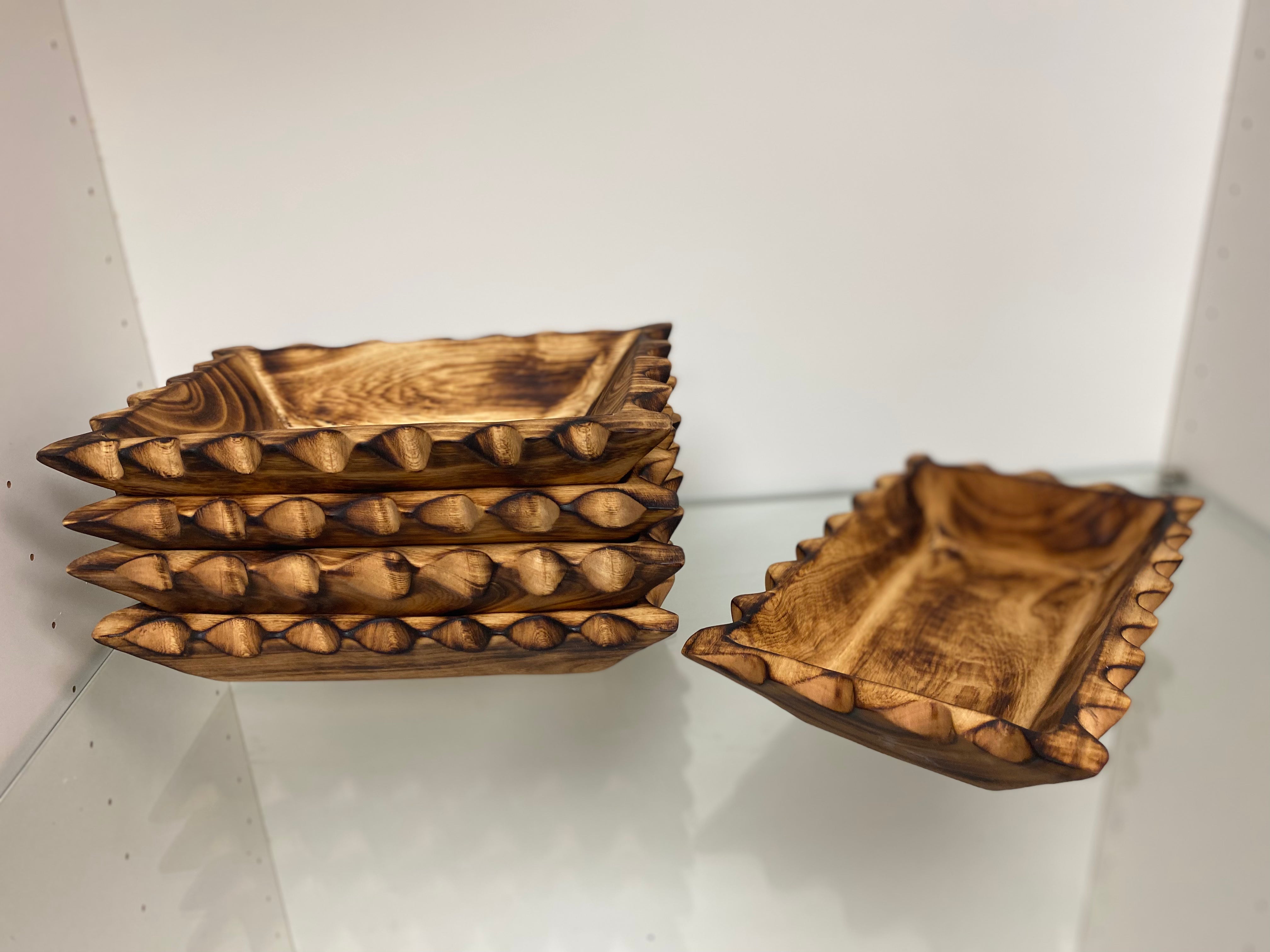 RECTANGLE Dough Bowl for Candles Hand Carved Dough Bowl, - Tobmarc Home Decor & Gifts 