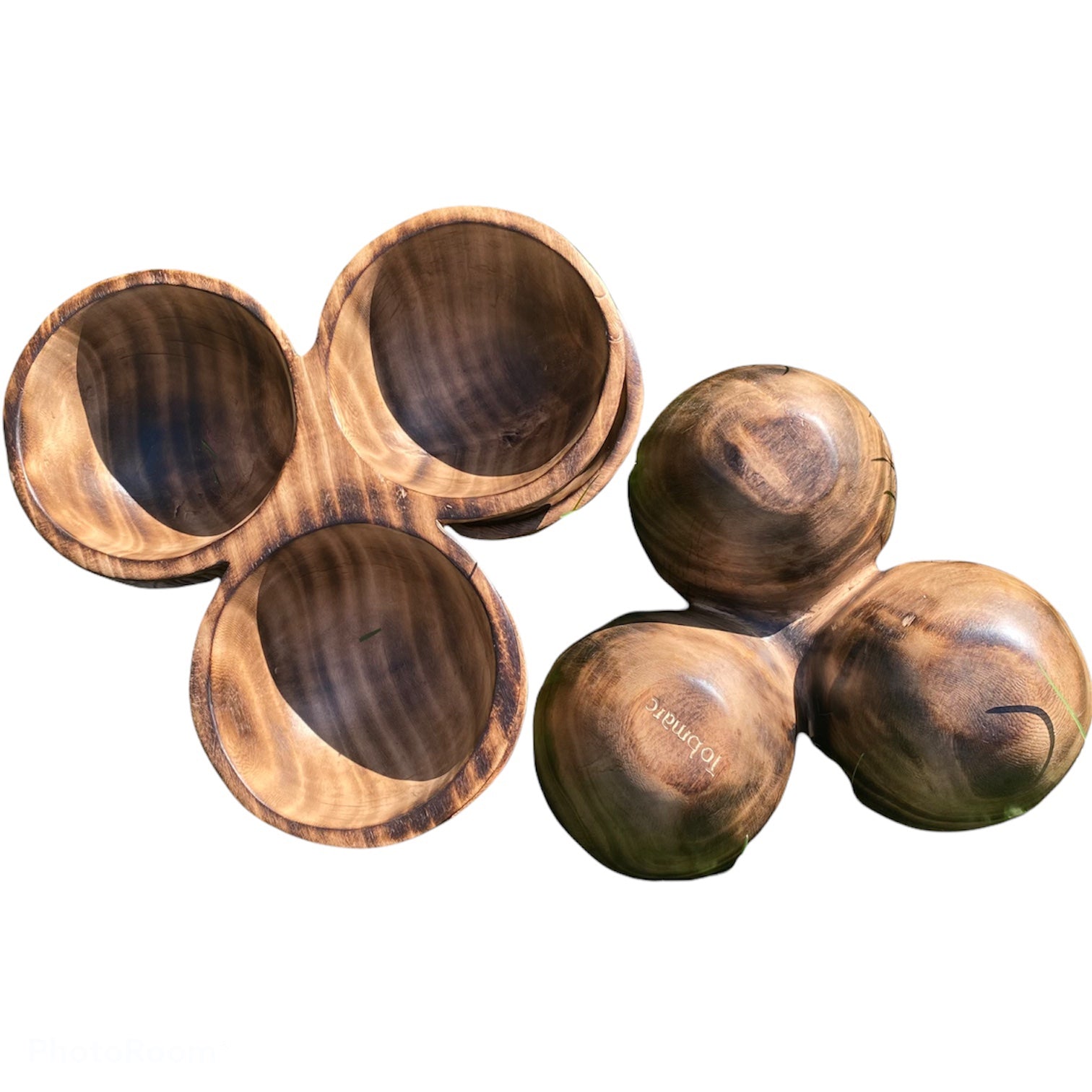 Handcrafted SET OF 5 DOUGH BOWL with Handle - Tobmarc Home Decor & Gifts 