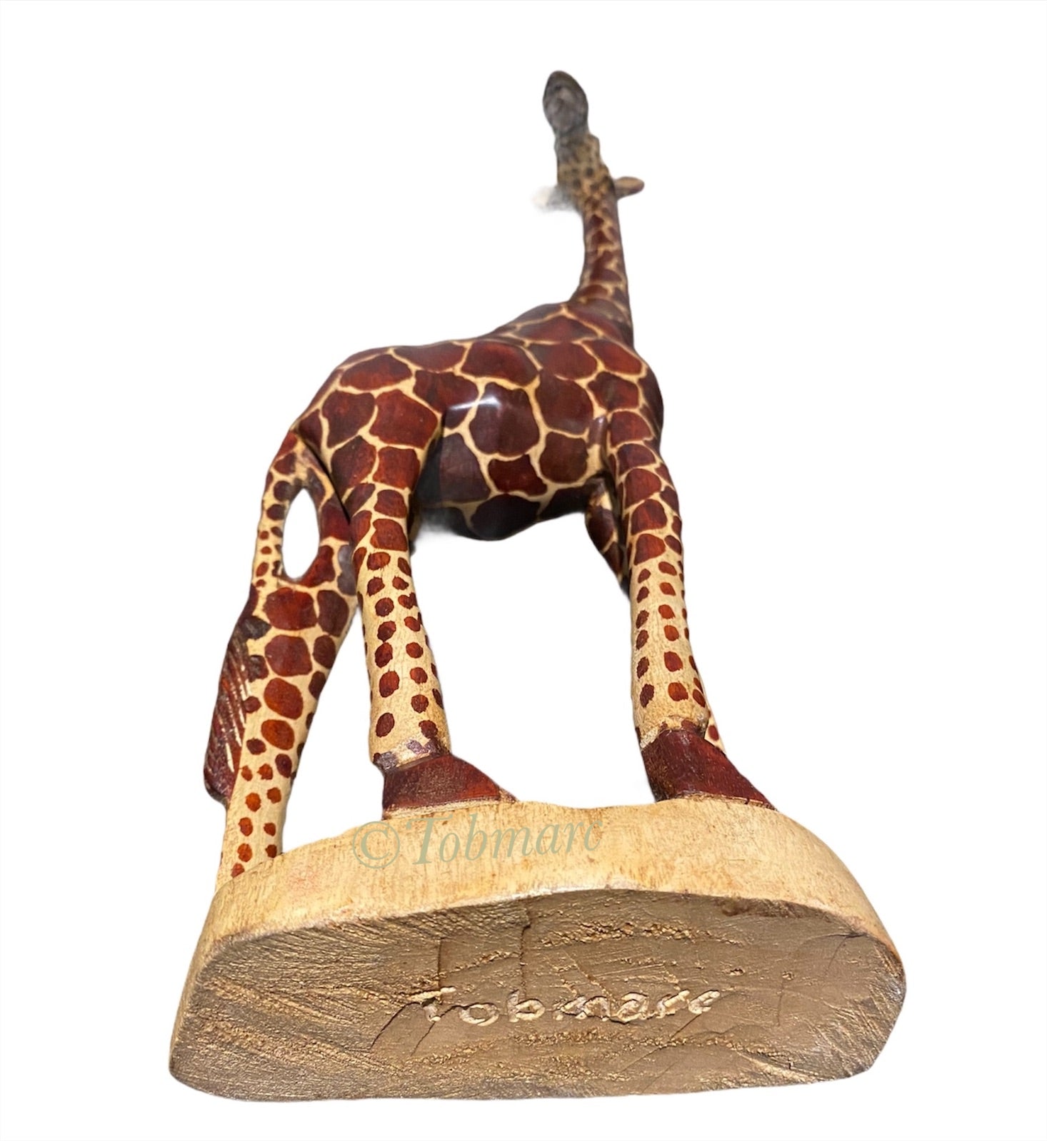 18” Wooden Giraffe sculpture, African Handcrafted Giraffe, decor - Tobmarc Home Decor & Gifts 