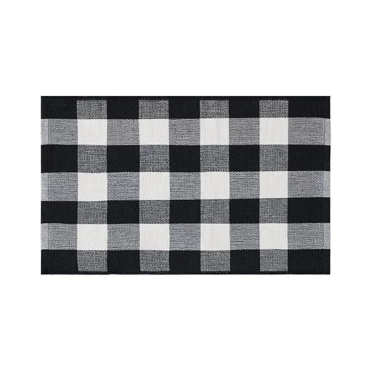 4 Pcs Black White Plaid Buffalo Placemats for Home Holiday Christmas Table Decorations - Tobmarc Home Decor & Gifts 