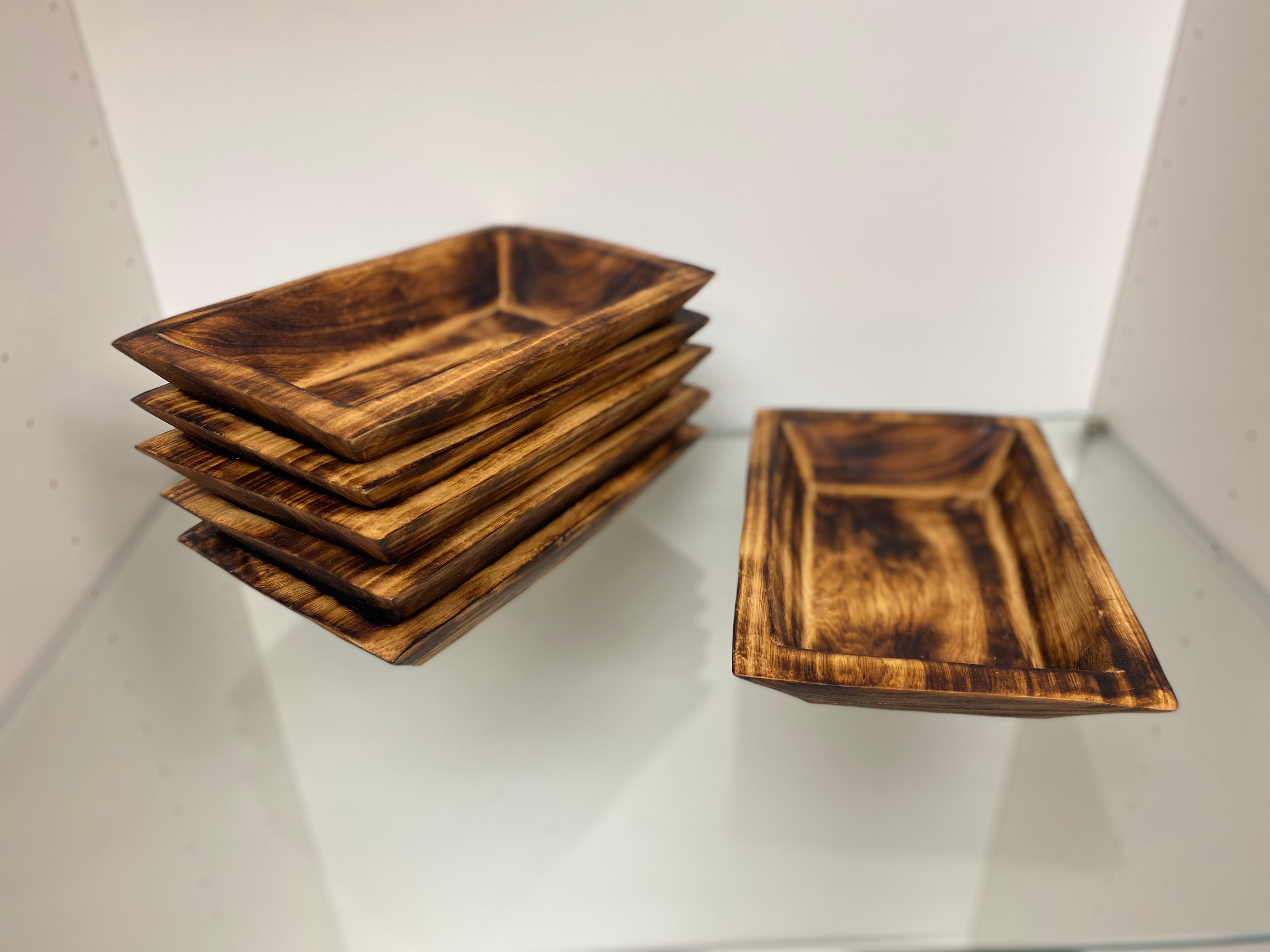 RECTANGLE Dough Bowl for Candles Hand Carved Dough Bowl, - Tobmarc Home Decor & Gifts 