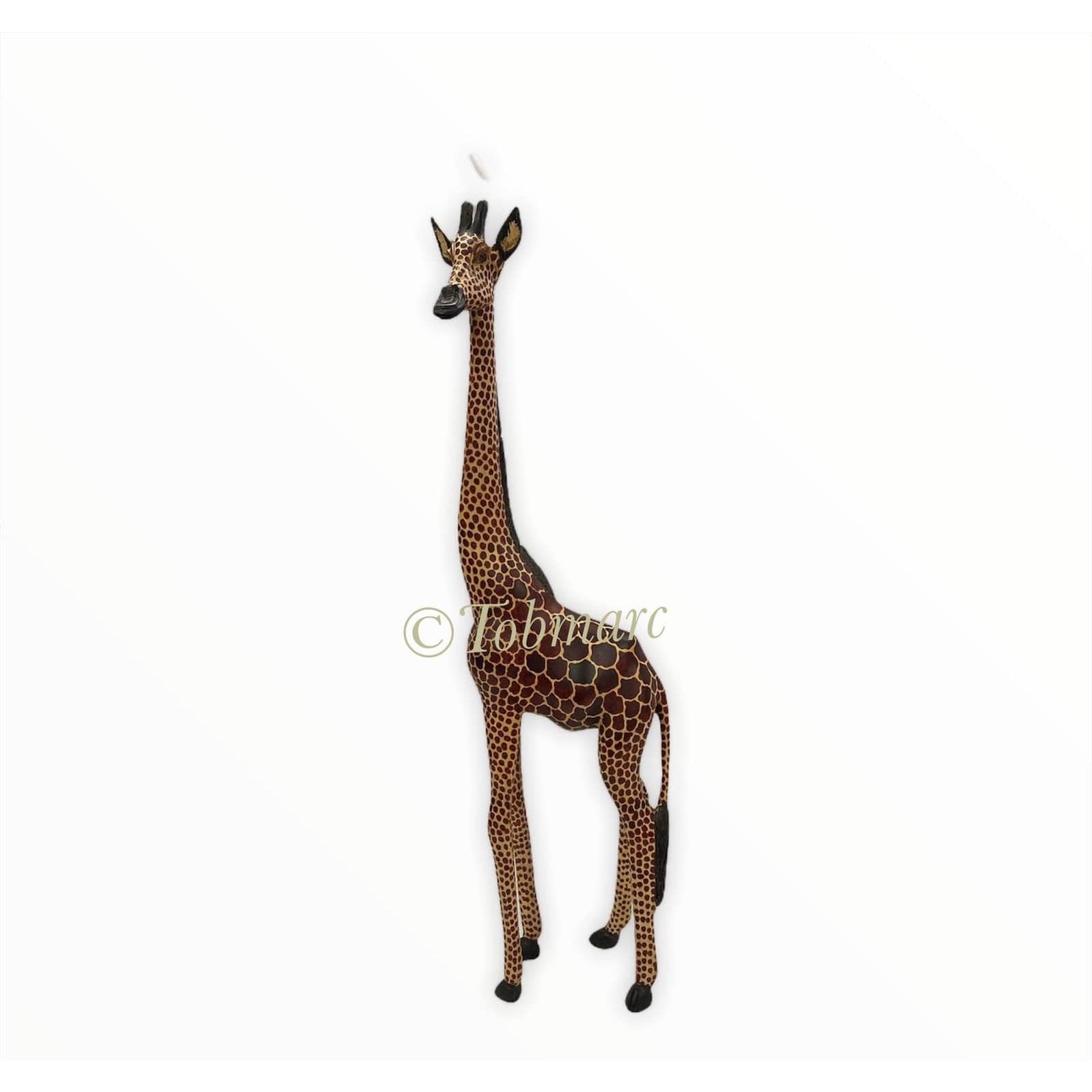 Tobmarc Home Decor & Gifts  24" Wooden Giraffe sculpture, Wooden giraffe Home decor, African Wooden Giraffe Statue