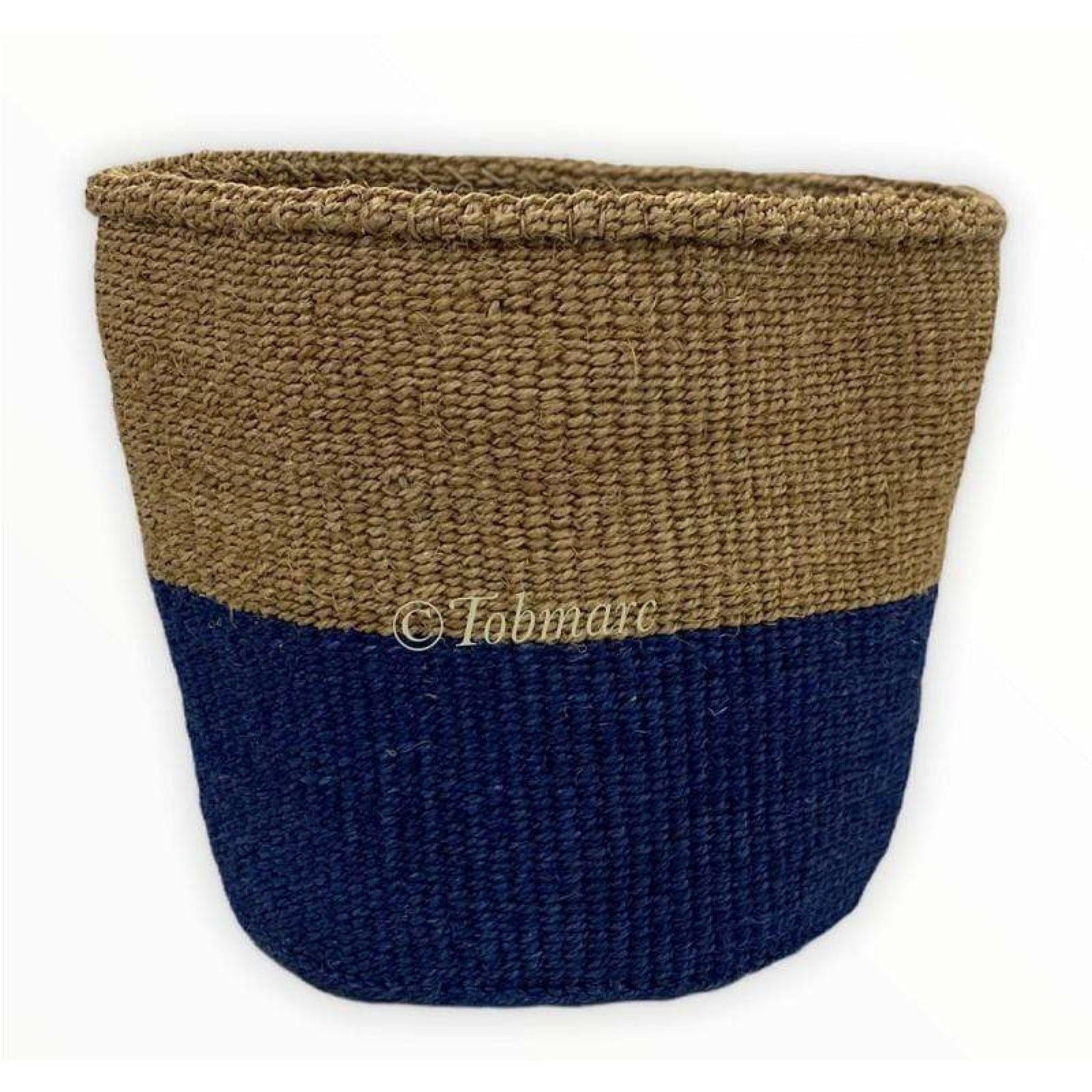 Tobmarc Home Decor & Gifts  Basket BROBLU-10"  TWO-Tone Storage Baskets, Plant Baskets, African Basket Planters, Laundry Basket Toy Storage Baskets