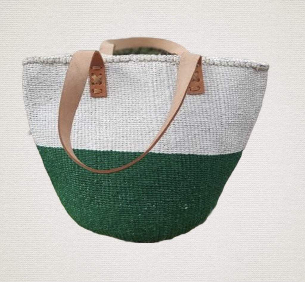Tobmarc Home Decor & Gifts  Basket NYLON-13"Two-Tone African woven basket