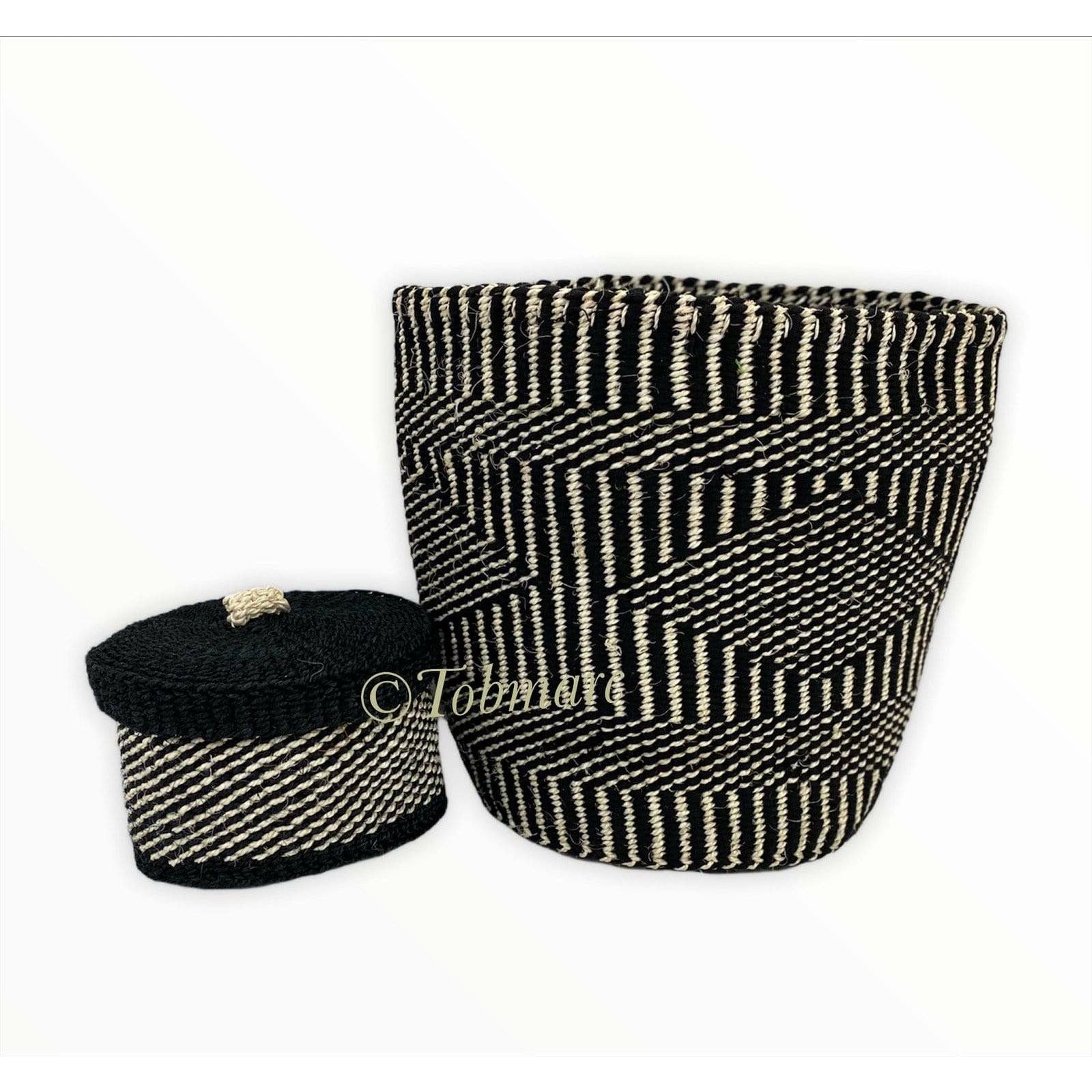 Tobmarc Home Decor & Gifts  Basket PATBLAWHI-Patterned Storage Baskets, Plant Baskets, African Basket Planters, Laundry Basket, Toy Storage Baskets