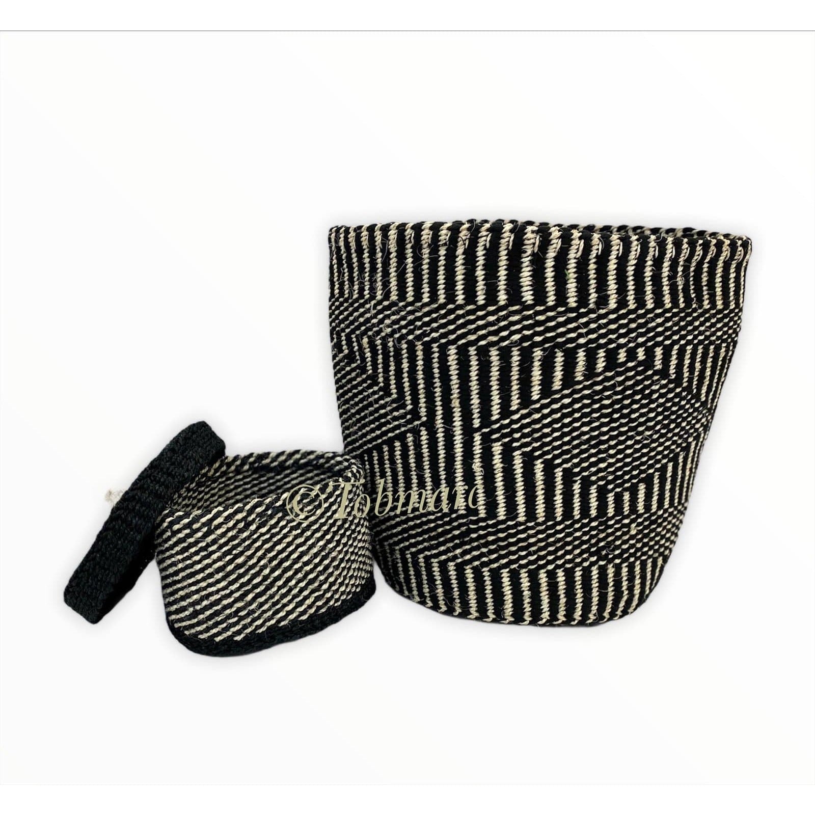 Tobmarc Home Decor & Gifts  Basket PATBLAWHI-Patterned Storage Baskets, Plant Baskets, African Basket Planters, Laundry Basket, Toy Storage Baskets