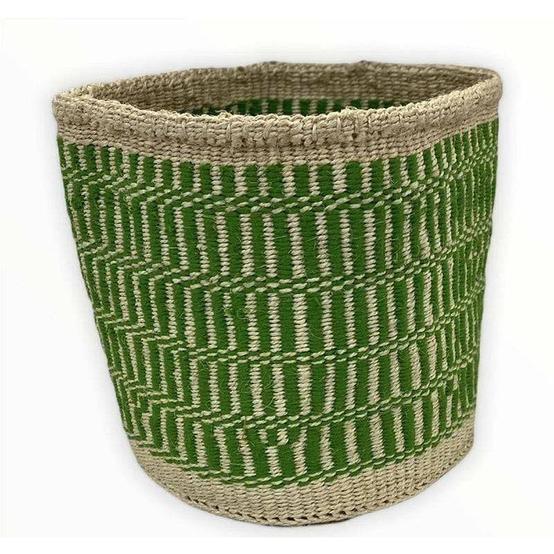 Tobmarc Home Decor & Gifts  Basket Pattern White & Green PLAGRE-Storage Baskets, Plant Baskets, African Basket Planters, Laundry Basket Toy Storage Baskets