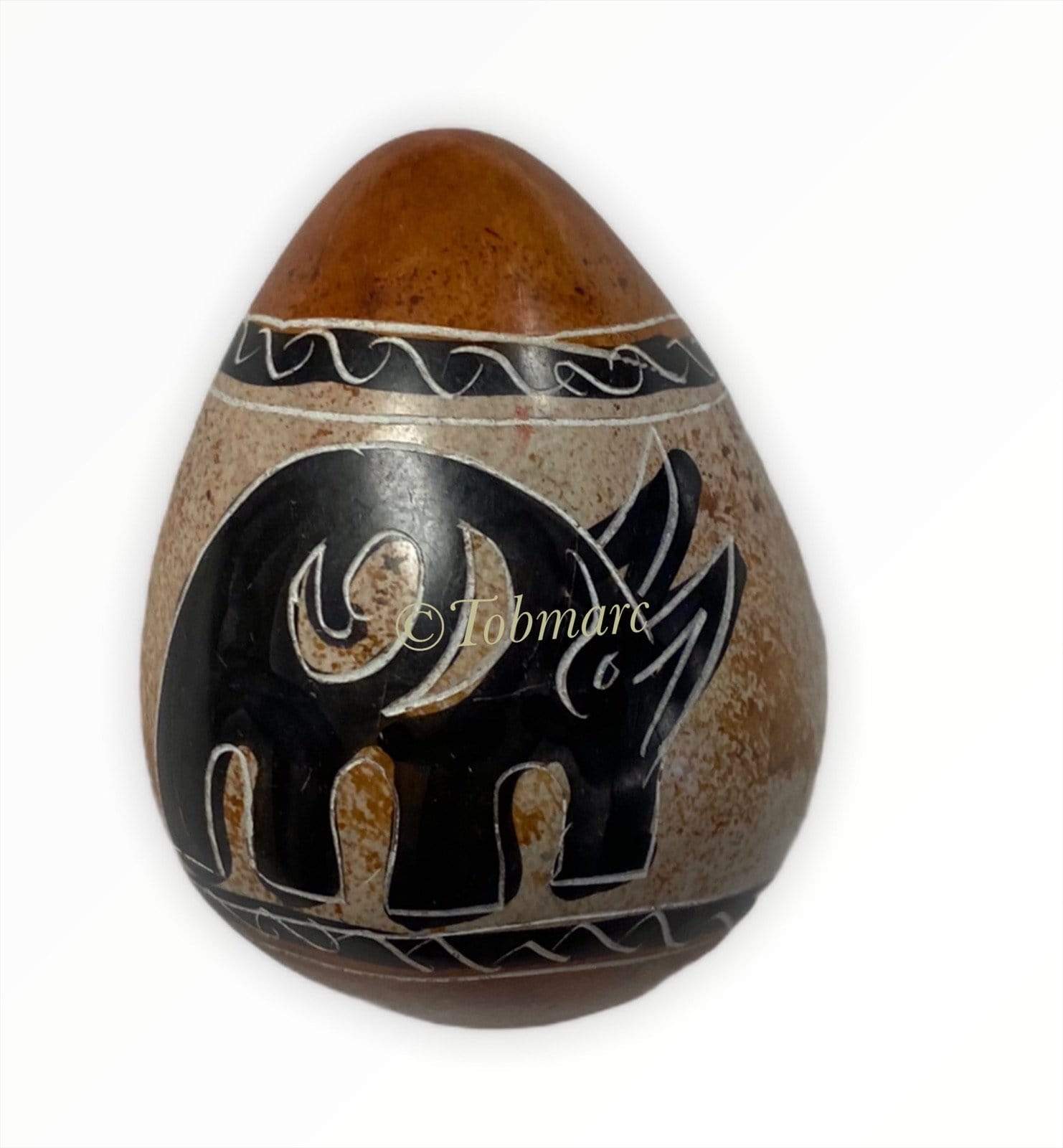 Tobmarc Home Decor & Gifts  Gifts & Accessories Set of 6 Soapstone Easter Eggs and Soapstone bowl, African Carved Painted Soapstone