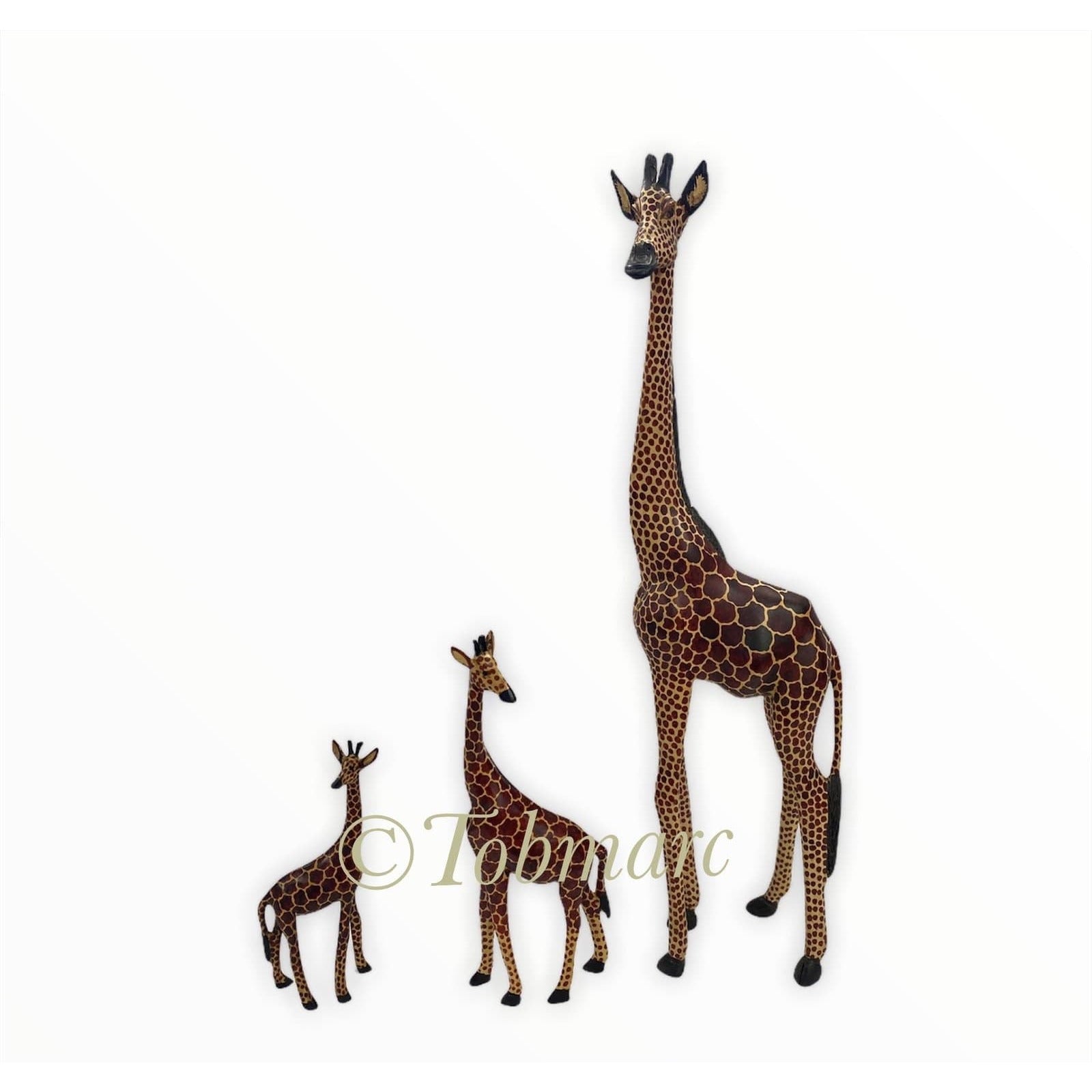 Tobmarc Home Decor & Gifts  Hand carved Giraffe Sculpture, African Giraffe Decor