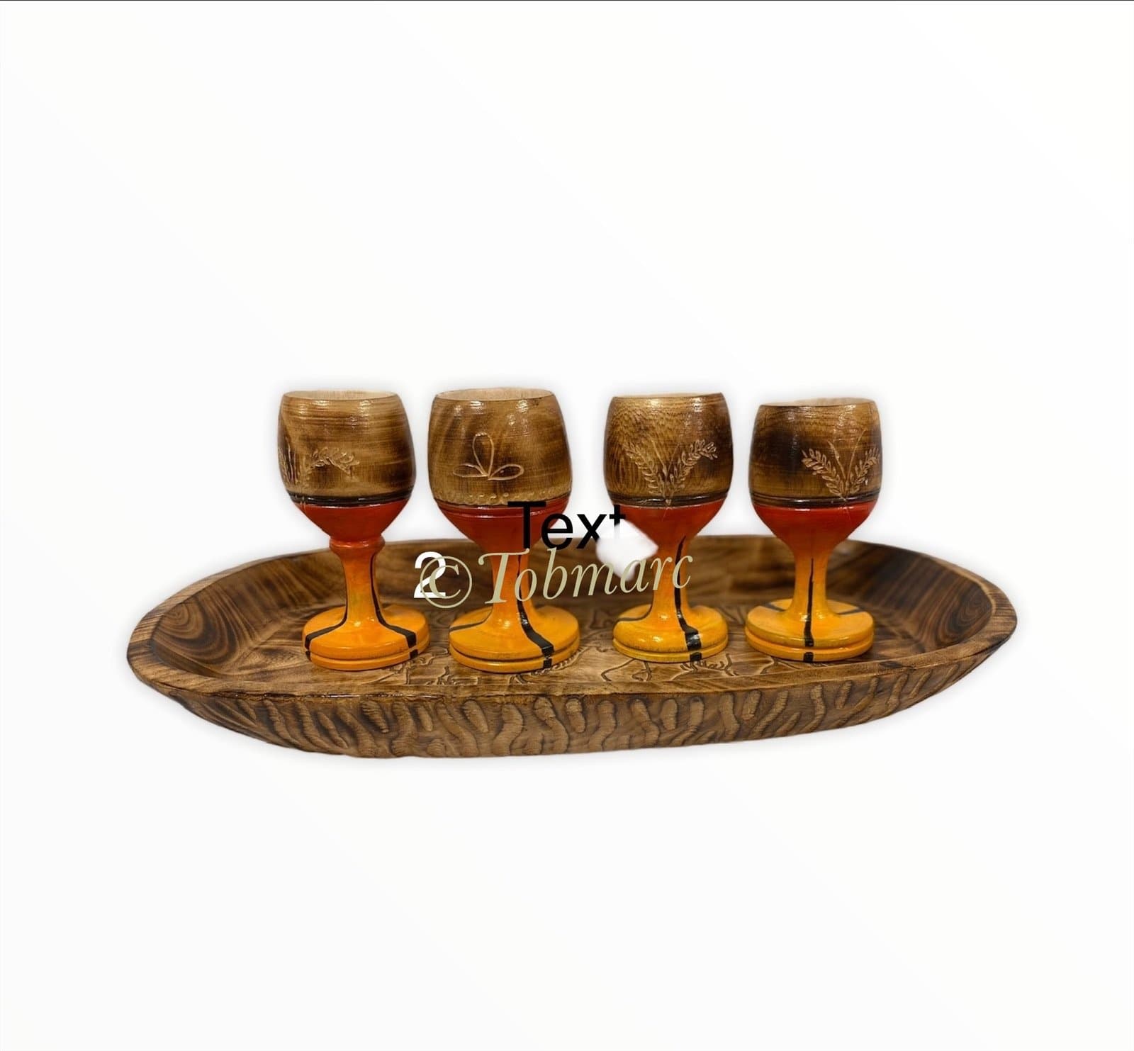 Tobmarc Home Decor & Gifts  Personalised wooden painted wine glass