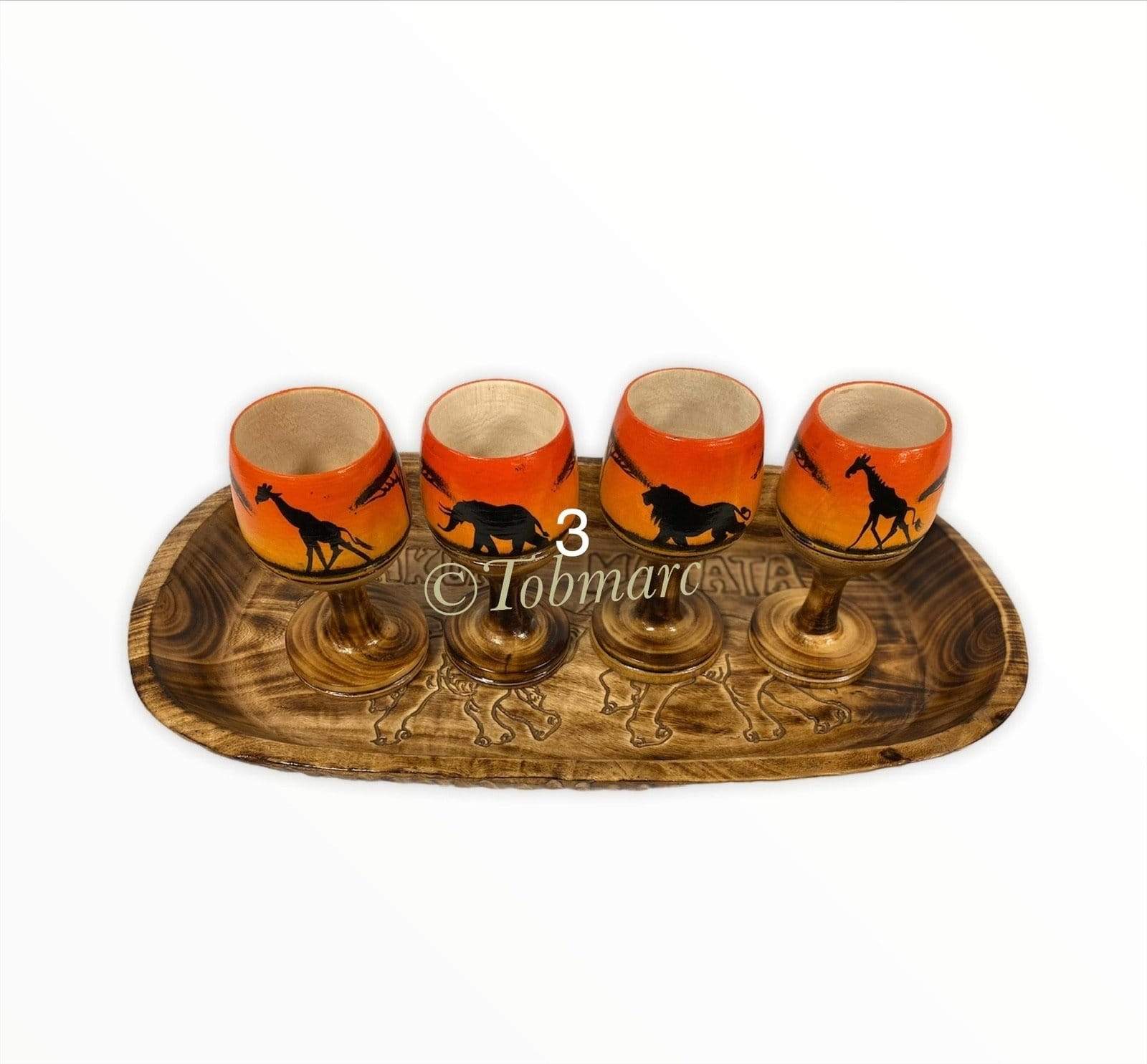 Tobmarc Home Decor & Gifts  Personalised wooden painted wine glass