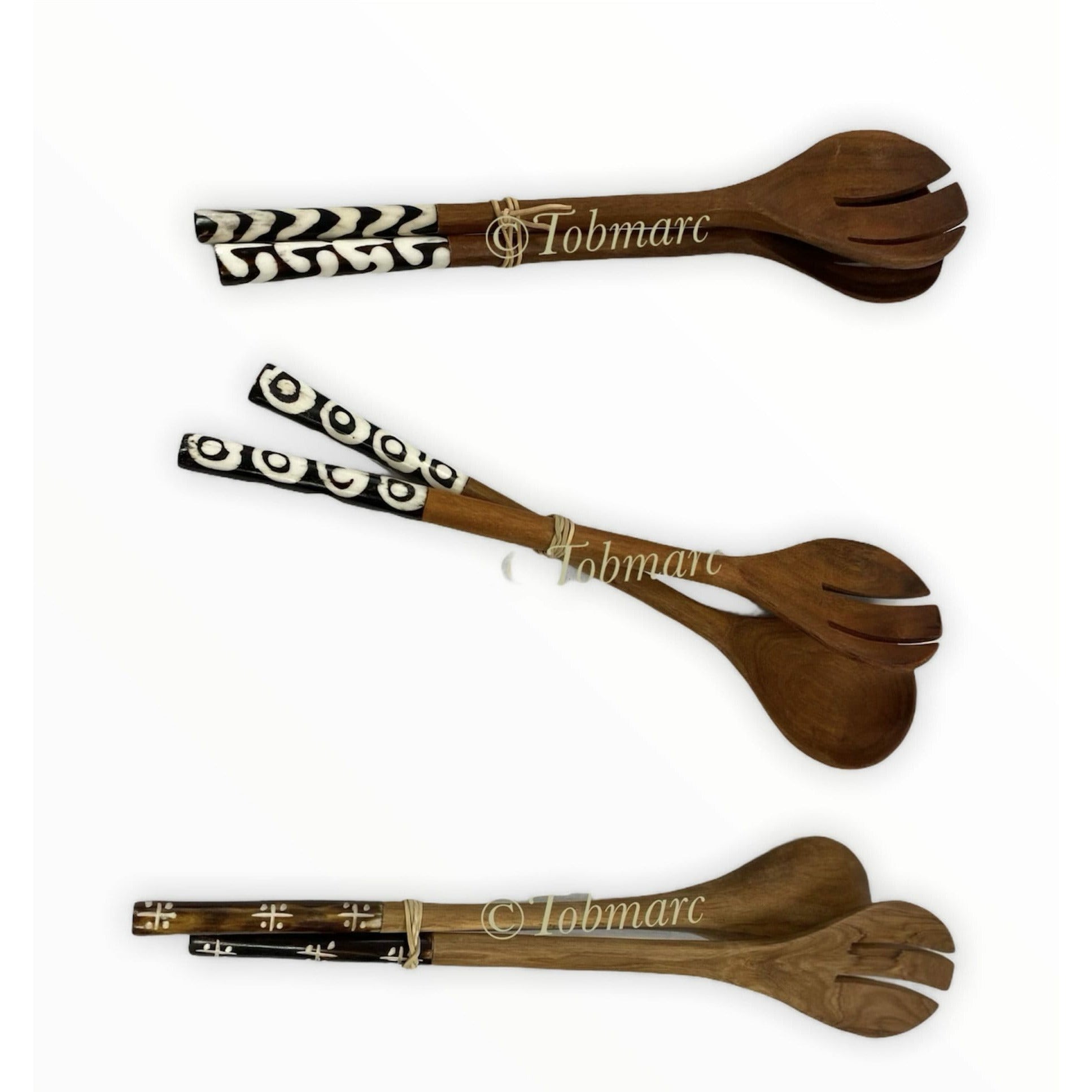 Tobmarc Home Decor & Gifts  Set of Assorted handcrafted Olive wood serving spoons