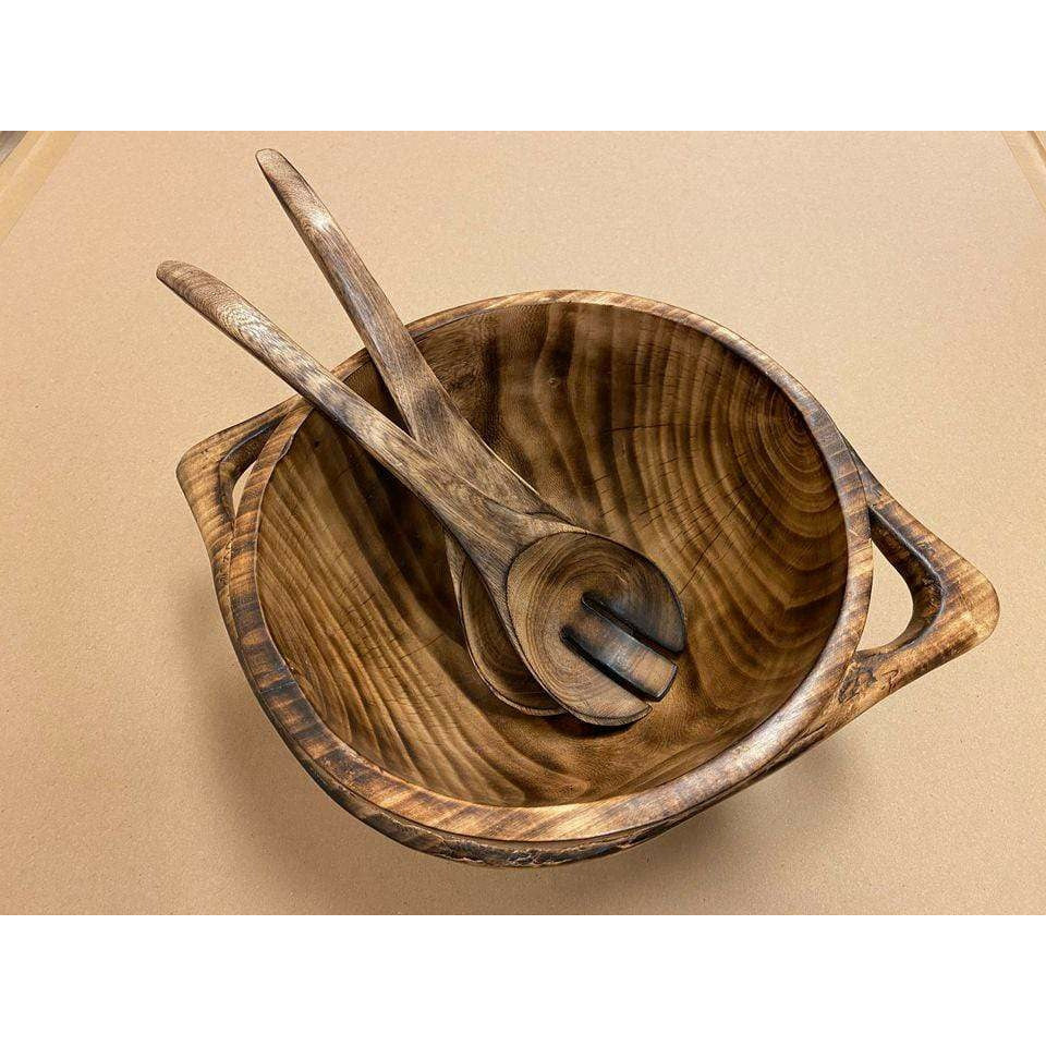 Tobmarc Home Decor & Gifts  Wooden Bowl Round Jacaranda Salad Bowl, Hand carved Bowl, Wooden Bowl, Special gift