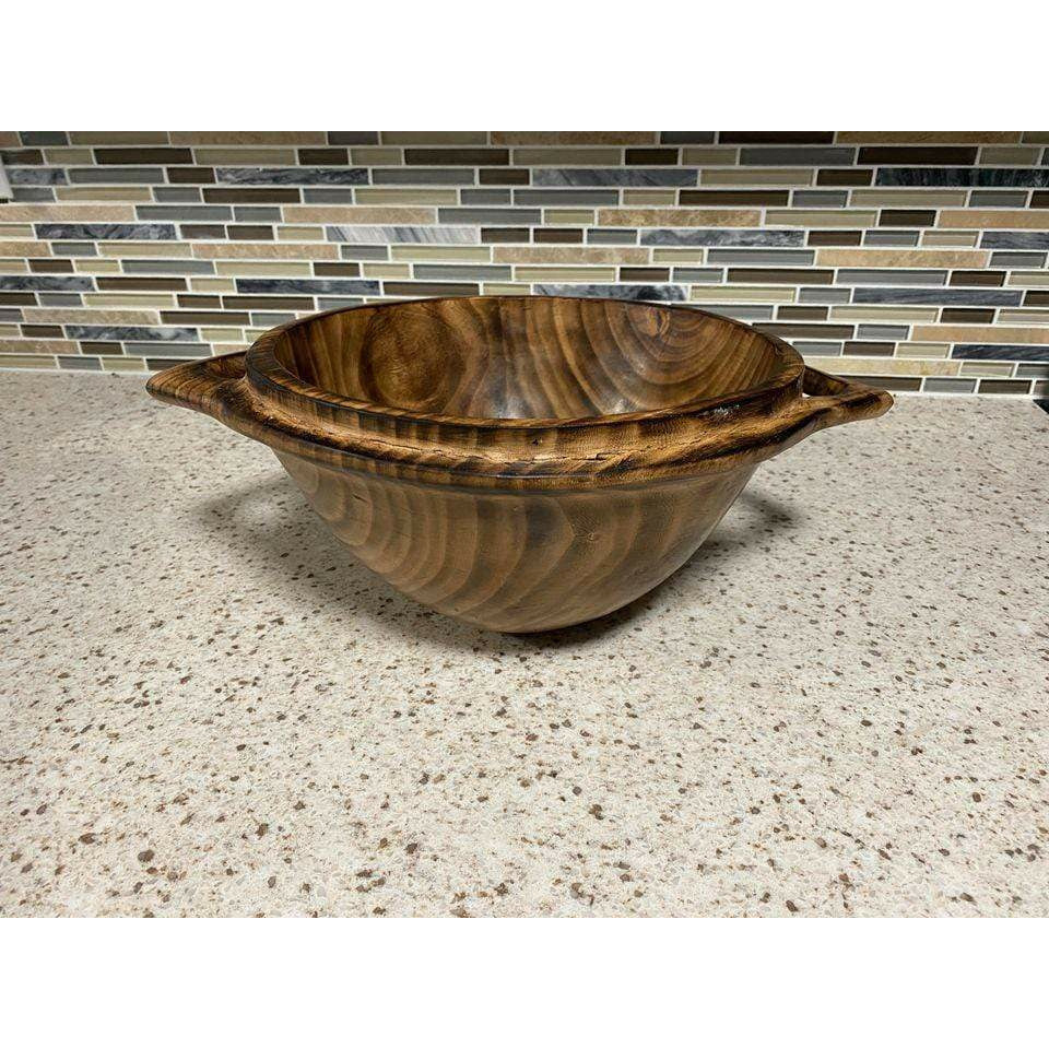 Tobmarc Home Decor & Gifts  Wooden Bowl Round Jacaranda Salad Bowl, Hand carved Bowl, Wooden Bowl, Special gift
