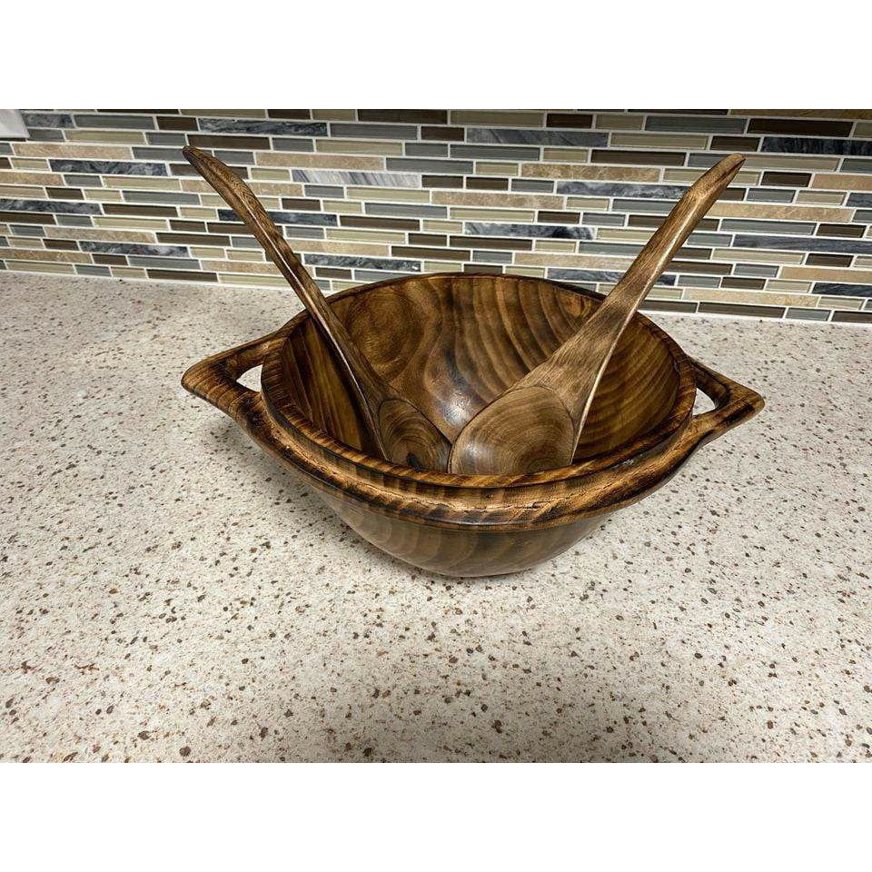 Tobmarc Home Decor & Gifts  Wooden Bowl Round Jacaranda Salad Bowl, Hand carved Bowl, Wooden Bowl, Special gift